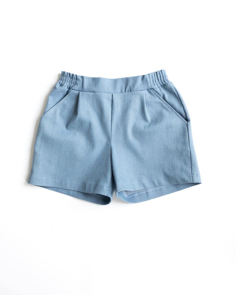 Shorts Girls Denim with Pockets Light Blue Alwair Kids
