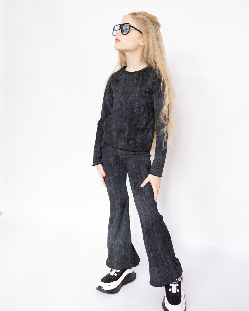 Long Sleeve Sunny Ember Ribbed Cotton Top for Girls Alwair Kids