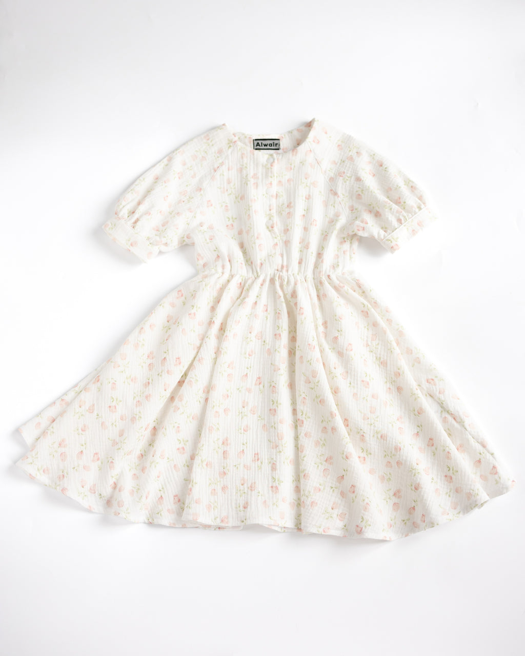 Main front view of Alwair Kids Bloom muslin dress for girls