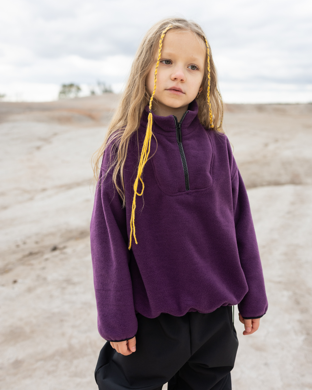Pullover Fleece for Kids Purple Blue Brown Alwair Kids