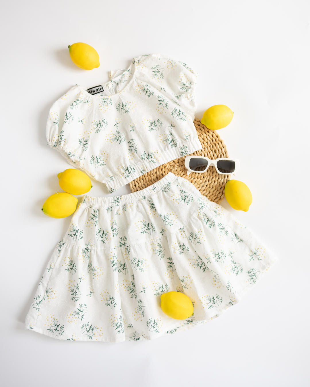 Blossom floral summer set for girls with top and skort by Alwair Kids