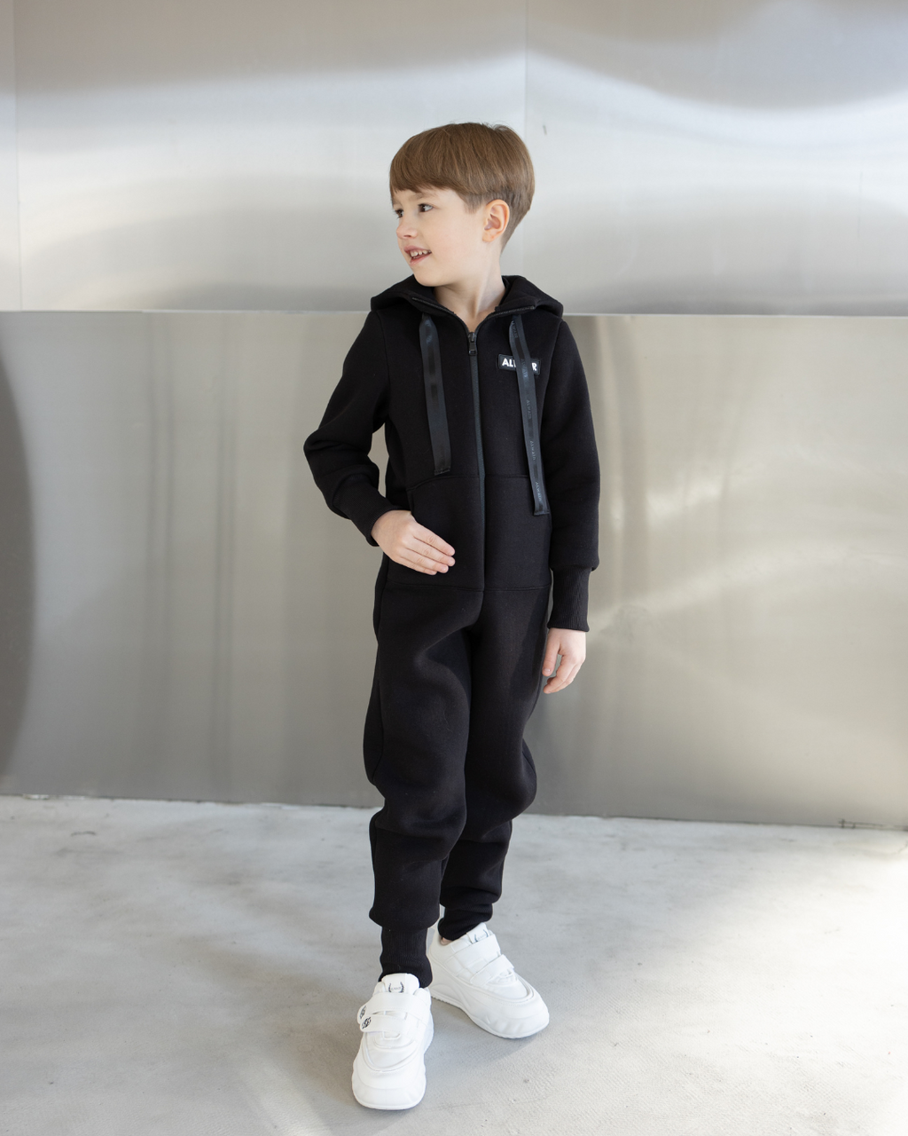Jumpsuit Fleece for Kids Black Alwair Kids
