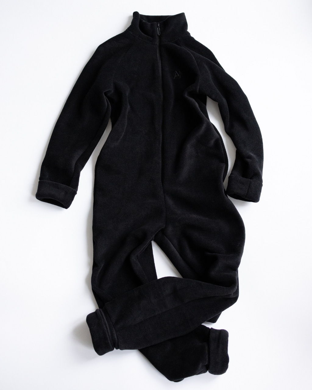 Black fleece overall for kids with full-length zipper – Alwair Kids