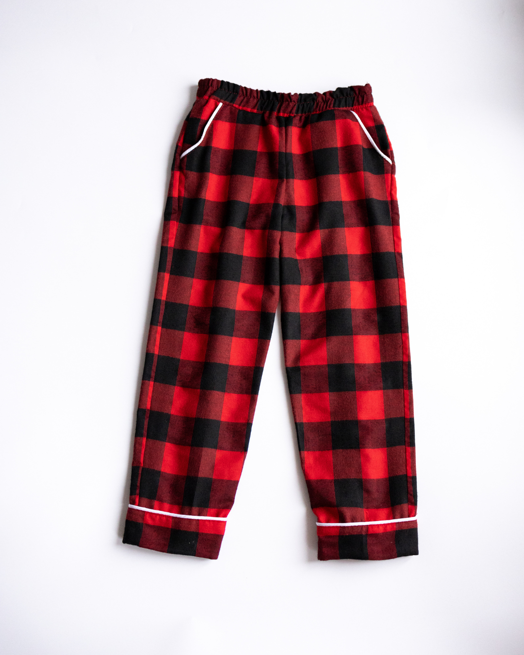 Cotton pajama pants for kids in red plaid – Alwair Kids