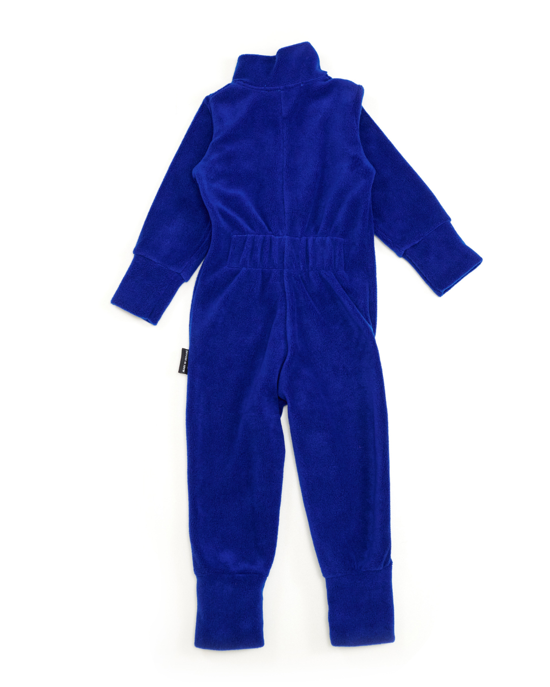 Navy fleece kids jumpsuit by Alwair Kids – back view flat lay
