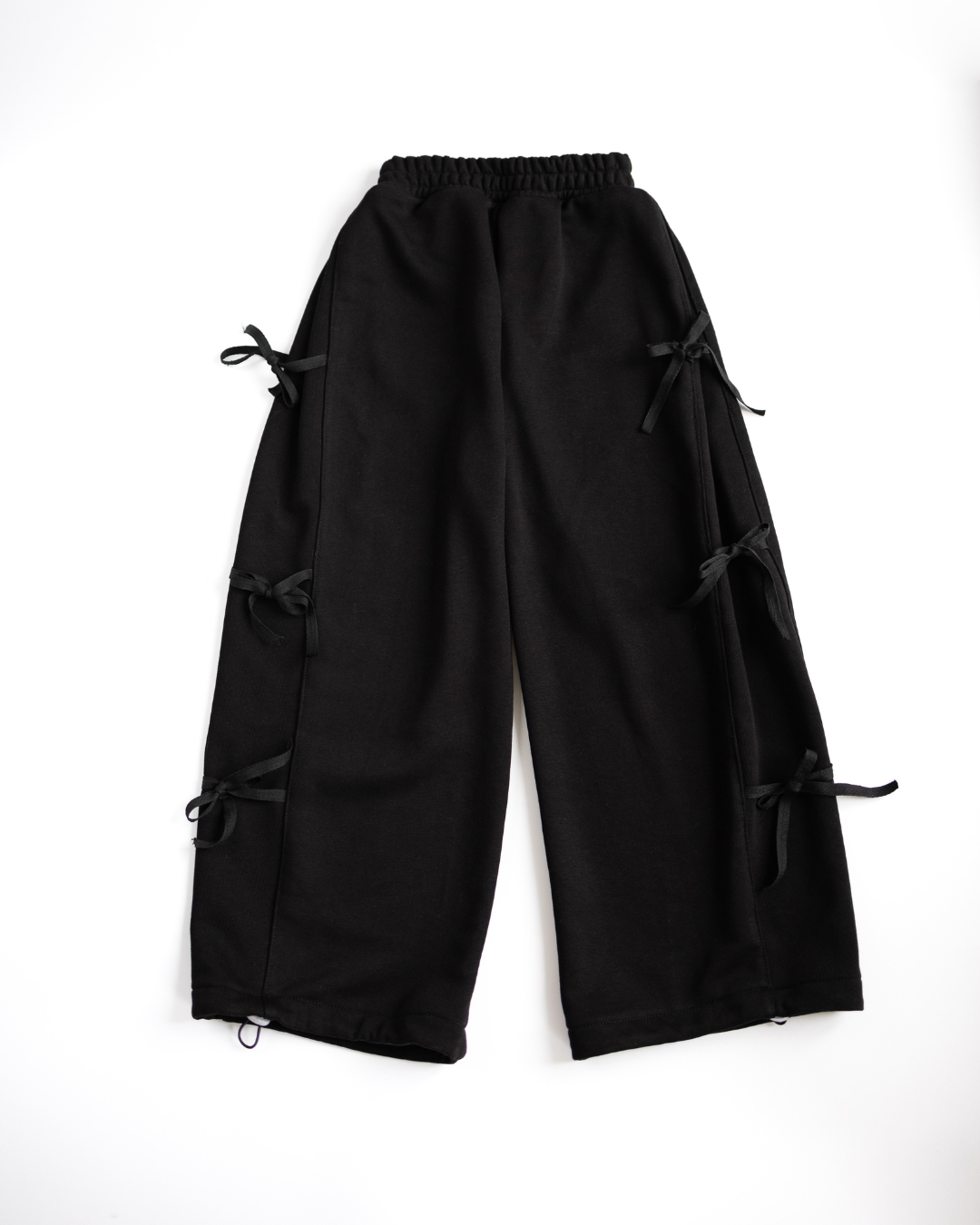 Black palazzo pants for girls with matching black bows by Alwair Kids
