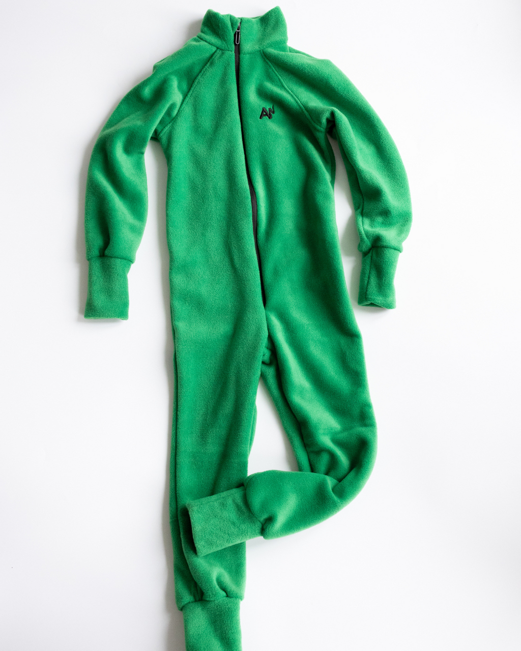 Green fleece toddler overall with embroidered AW patch – Alwair Kids