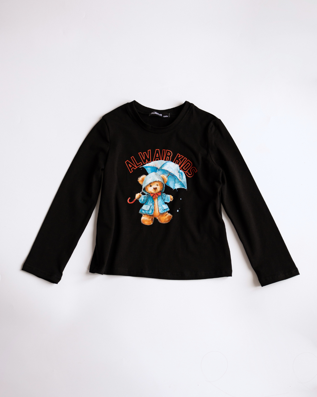 Black long sleeve top with umbrella bear print – Alwair Kids pajamas