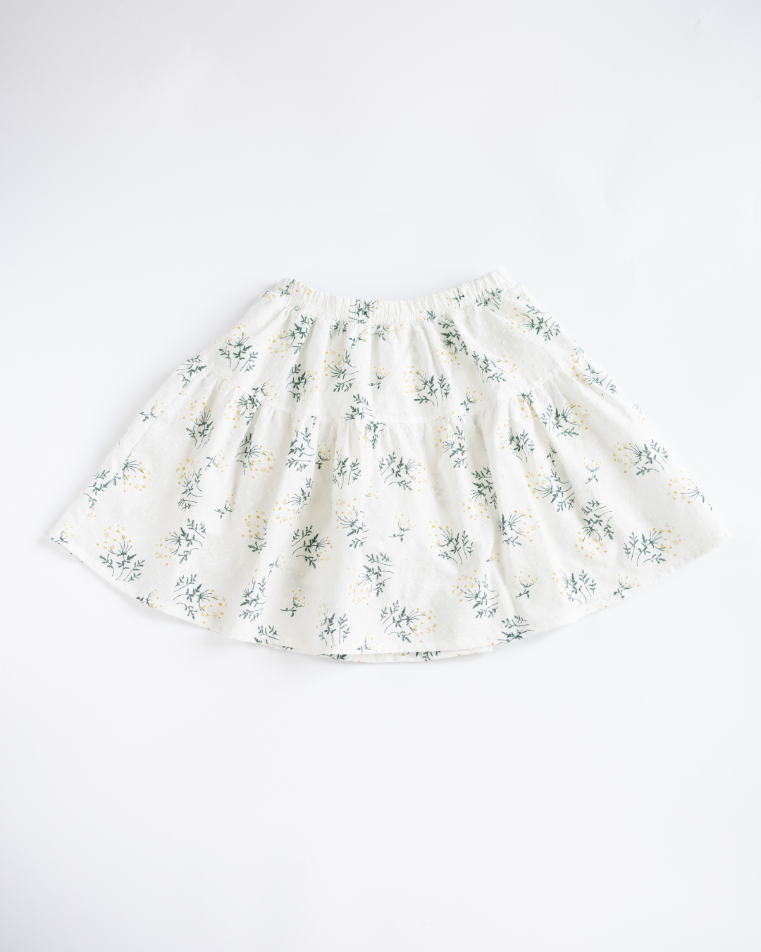 White floral girls' skort with elastic waistband by Alwair Kids