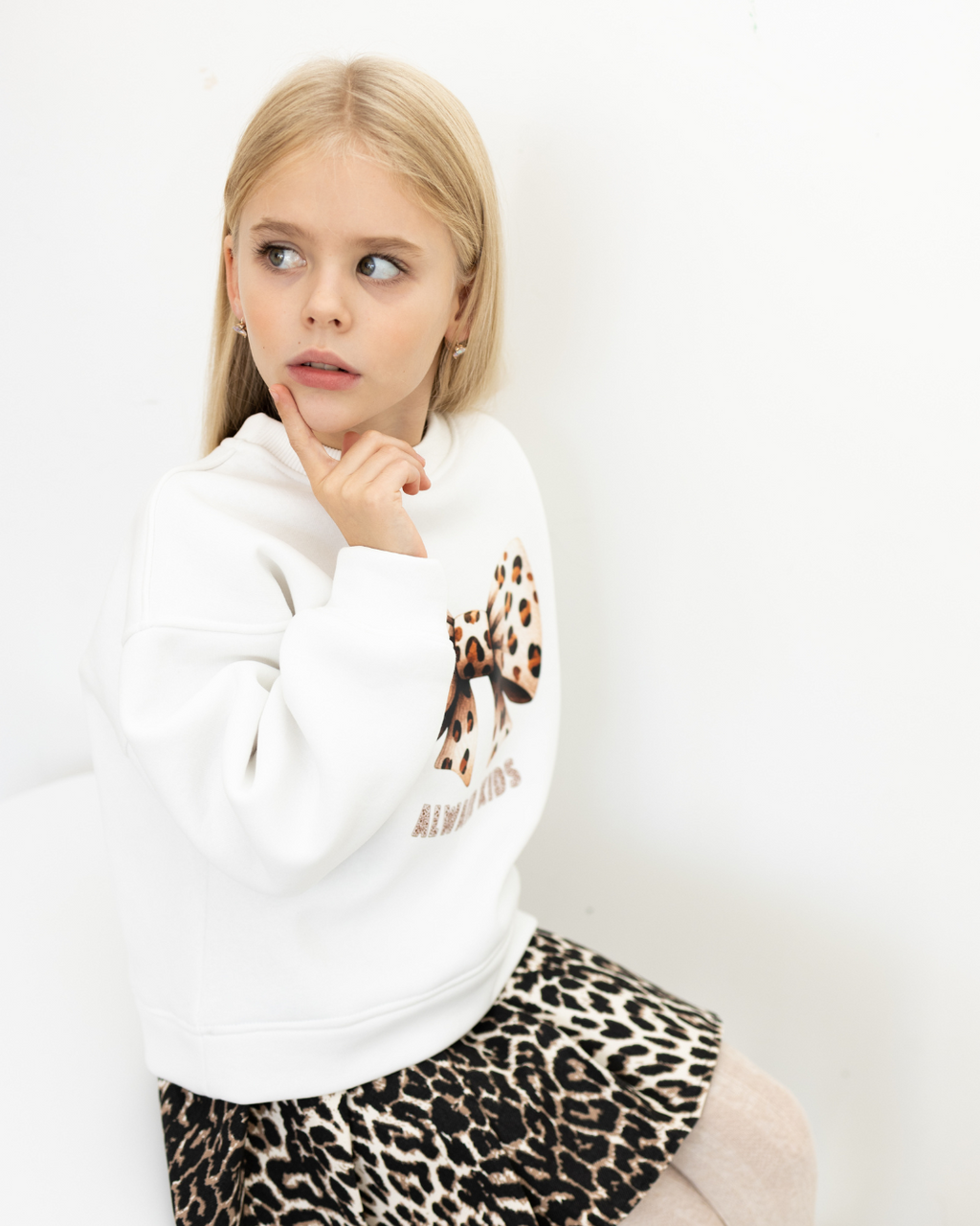 Sweatshirt Leo Bow for Girls by Alwair Kids