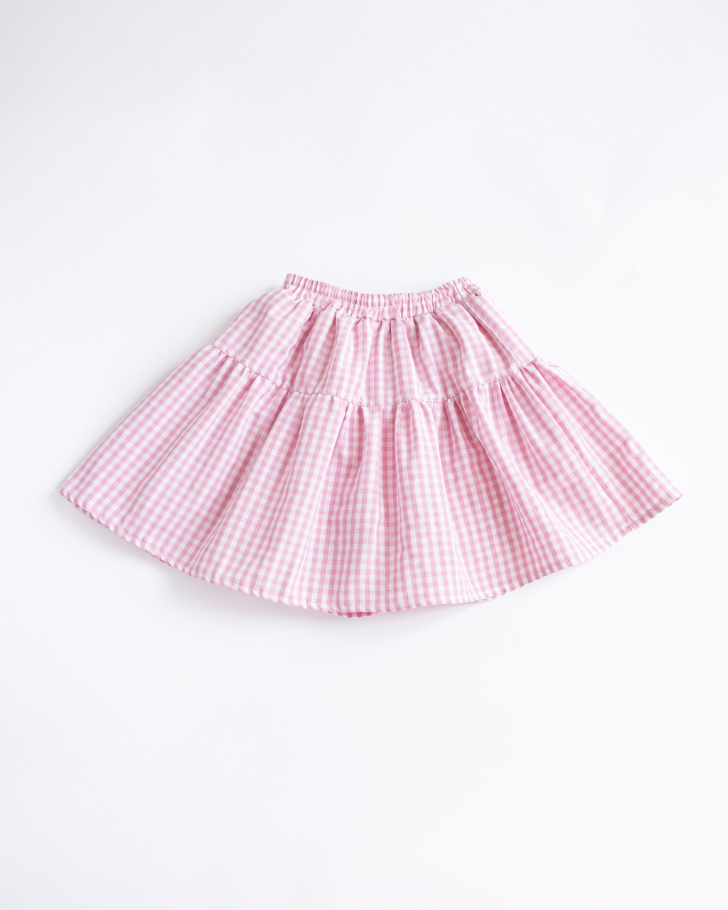 Pink gingham skort for girls from Blossom set Alwair Kids