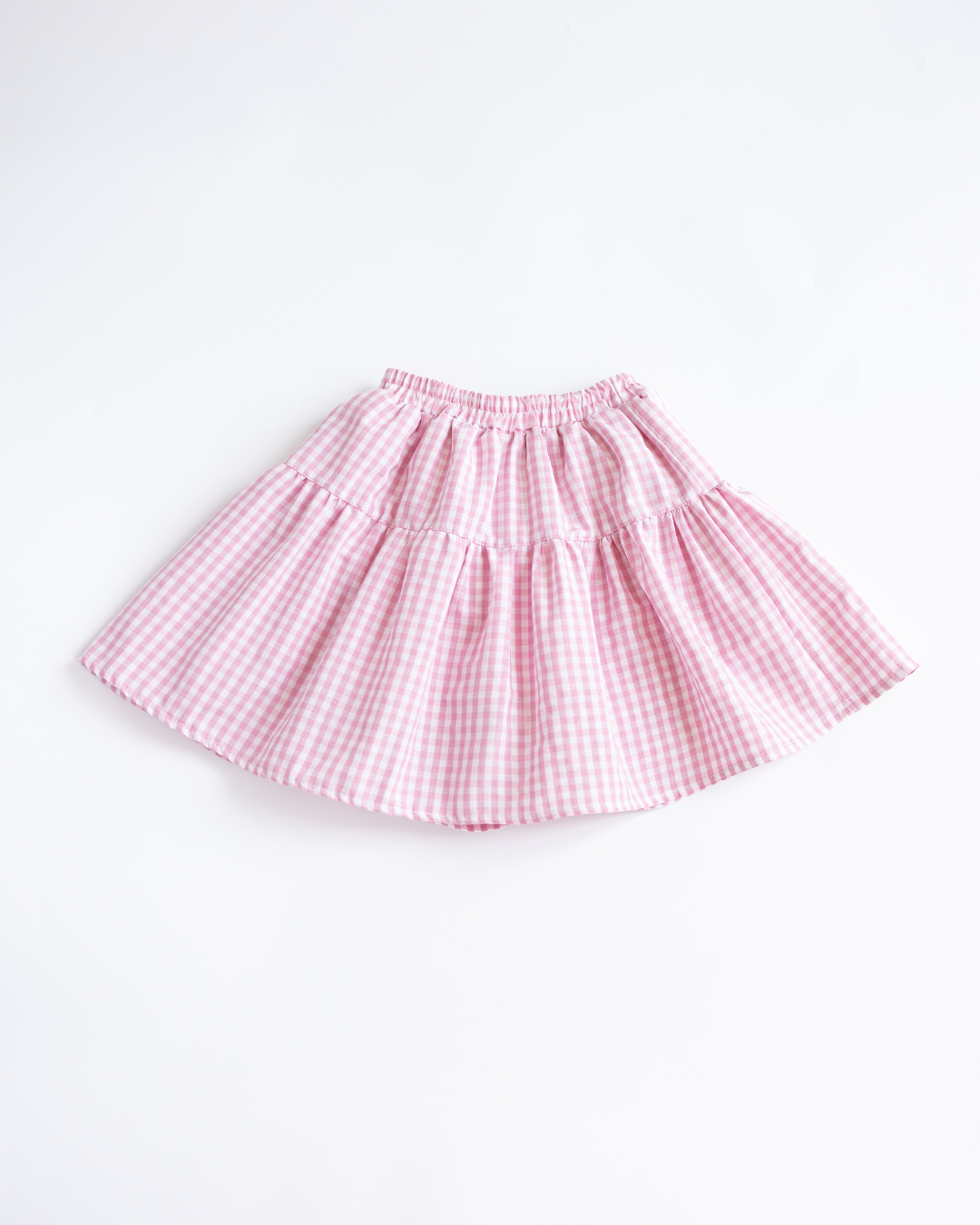 Pink gingham skort for girls from Blossom set Alwair Kids