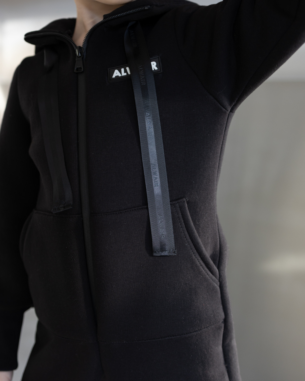 Jumpsuit Fleece for Kids Black Alwair Kids
