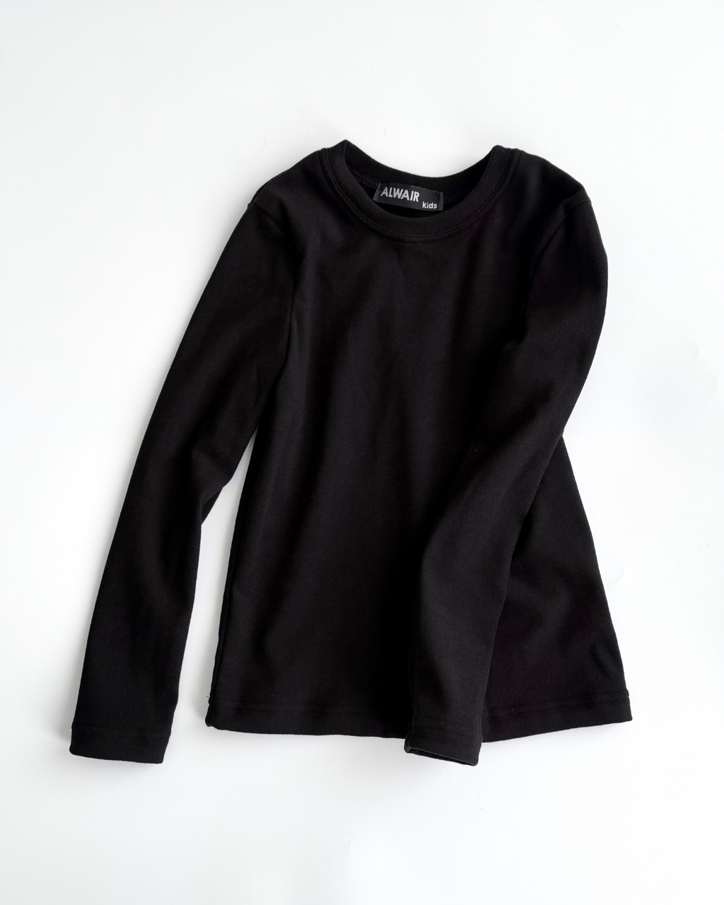 Black thermal long sleeve top for kids by Alwair Kids