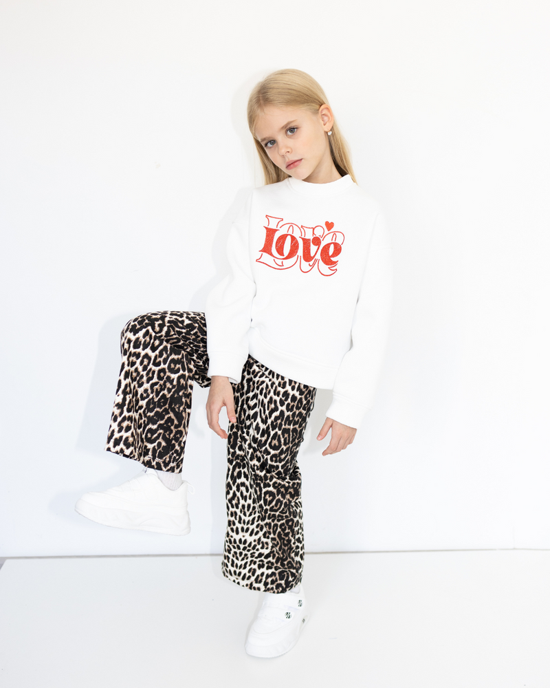 Sweatshirt Love for Girls White Alwair Kids