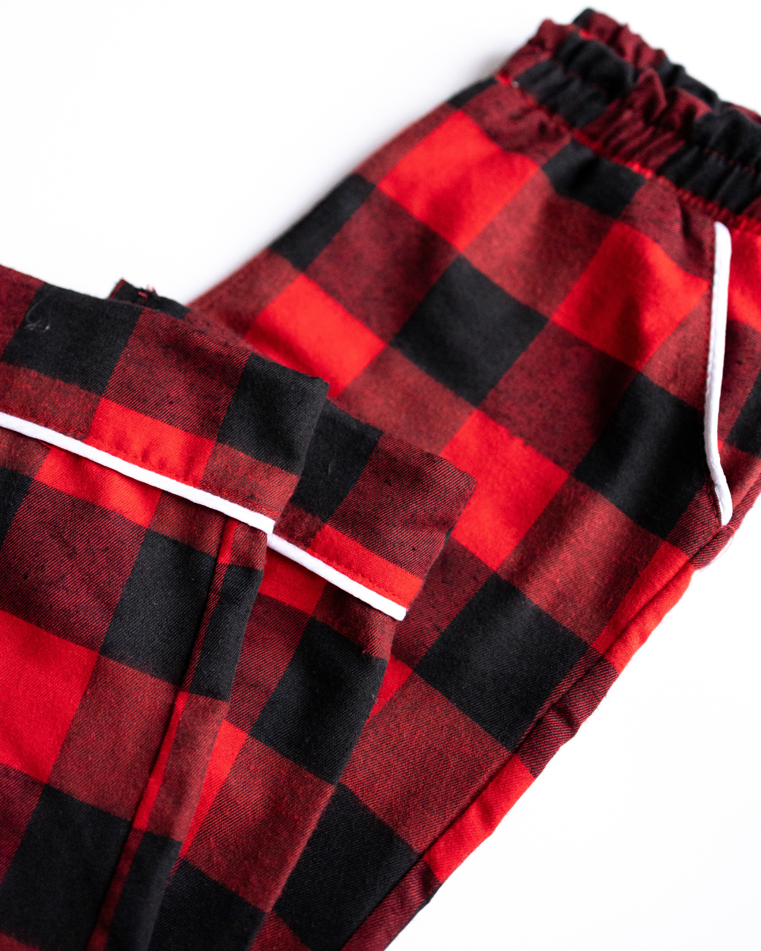 Detailed view of pajama pants fabric and hem – Alwair Kids