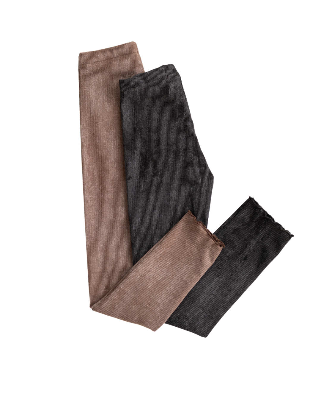 Set of two ribbed cotton leggings in brown and black – Alwair Kids