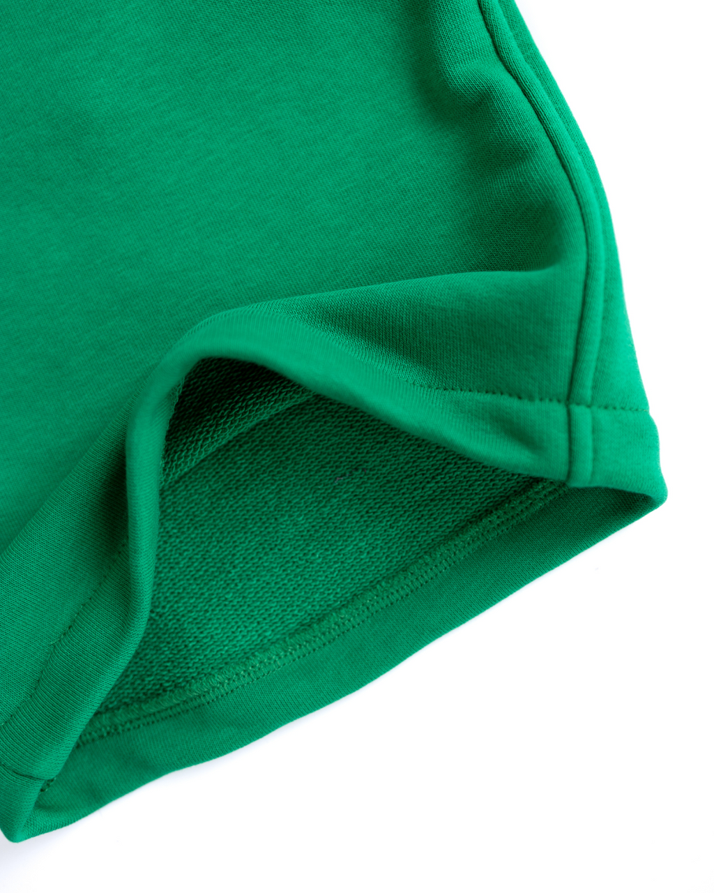 Inside view of green French terry boys shorts by Alwair Kids soft material