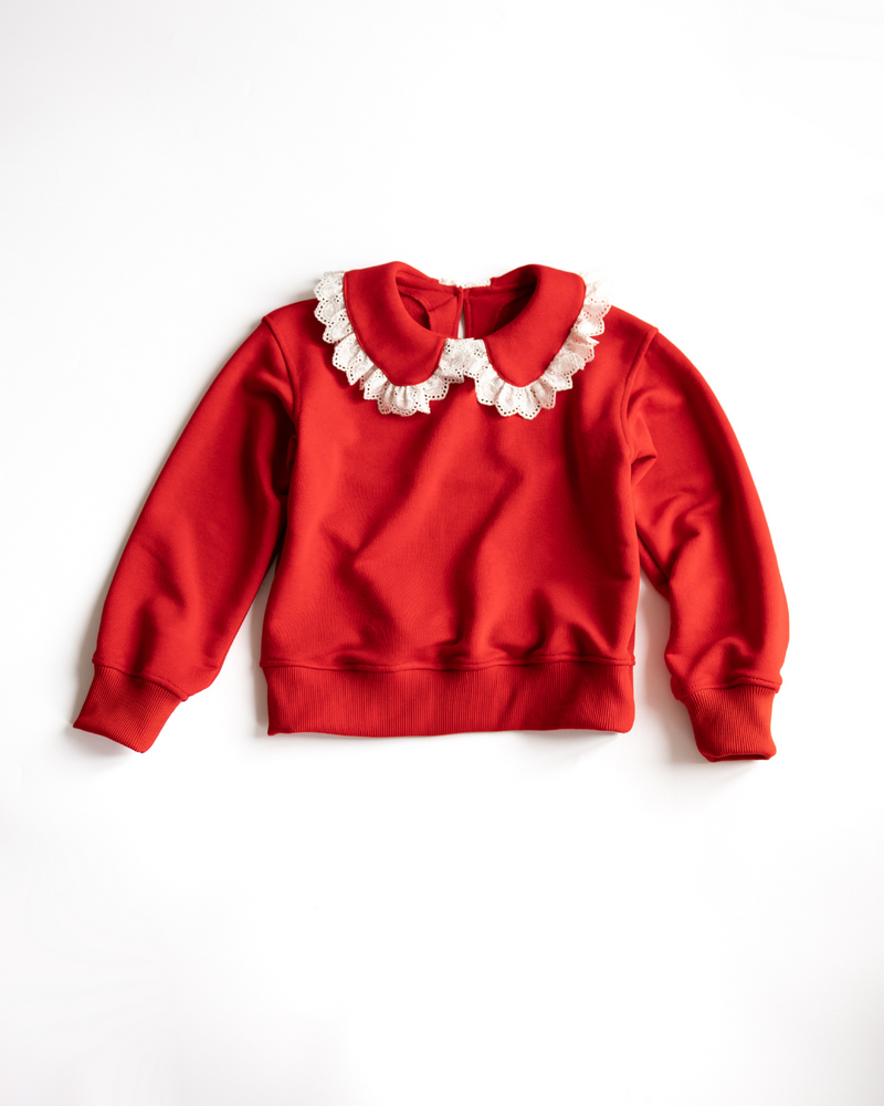 Sweatshirt Girls Cotton with Lace Trim Collar Mia by Alwair Kids