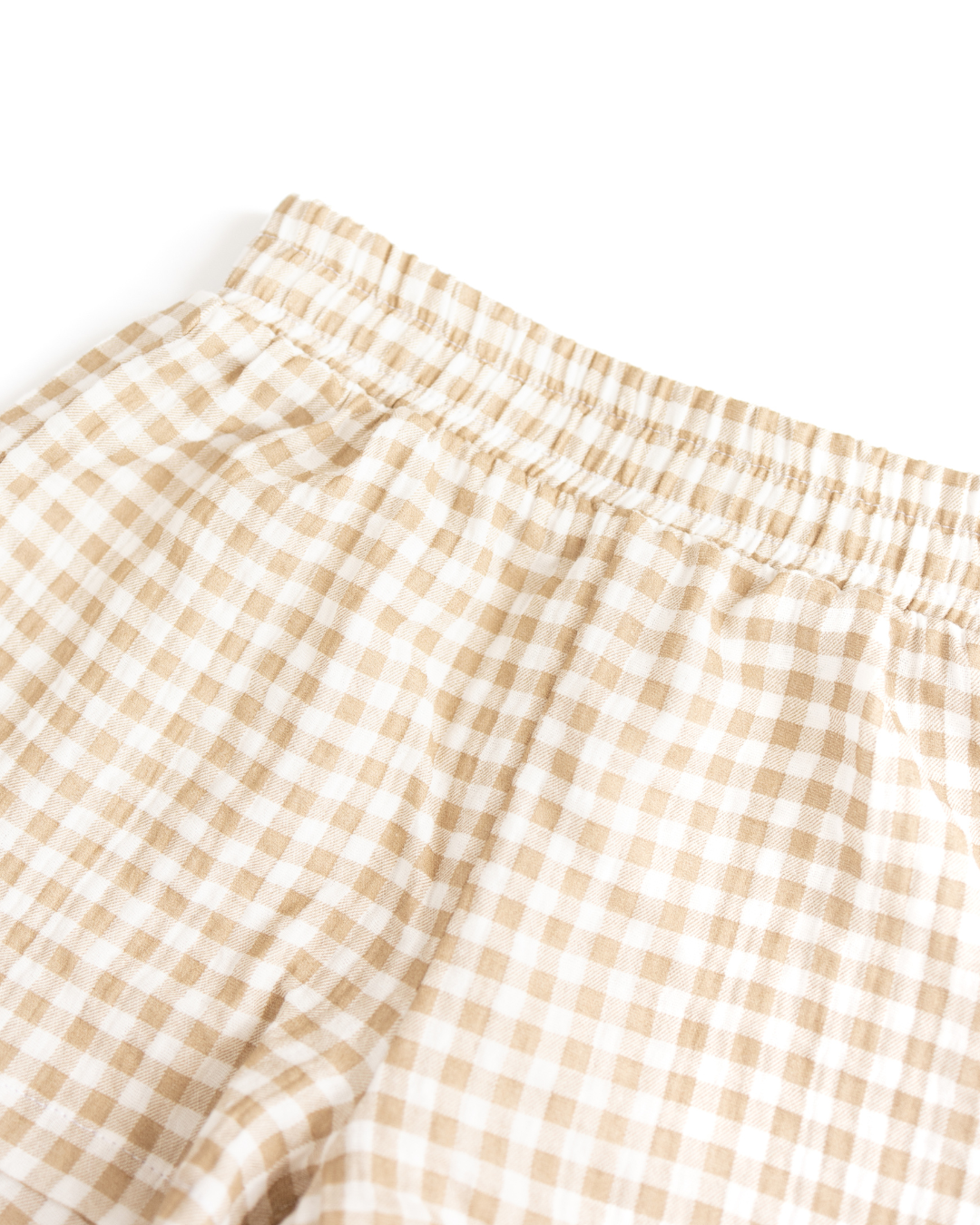 Soft muslin texture and elastic waistband details