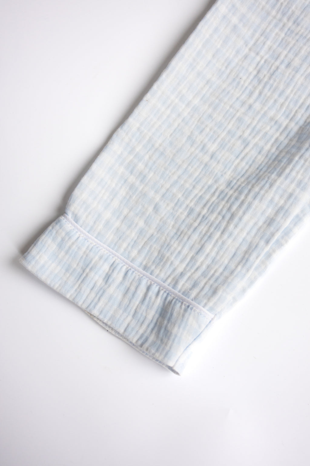 Blue pajama pants – full length view of lightweight cotton fabric for girls