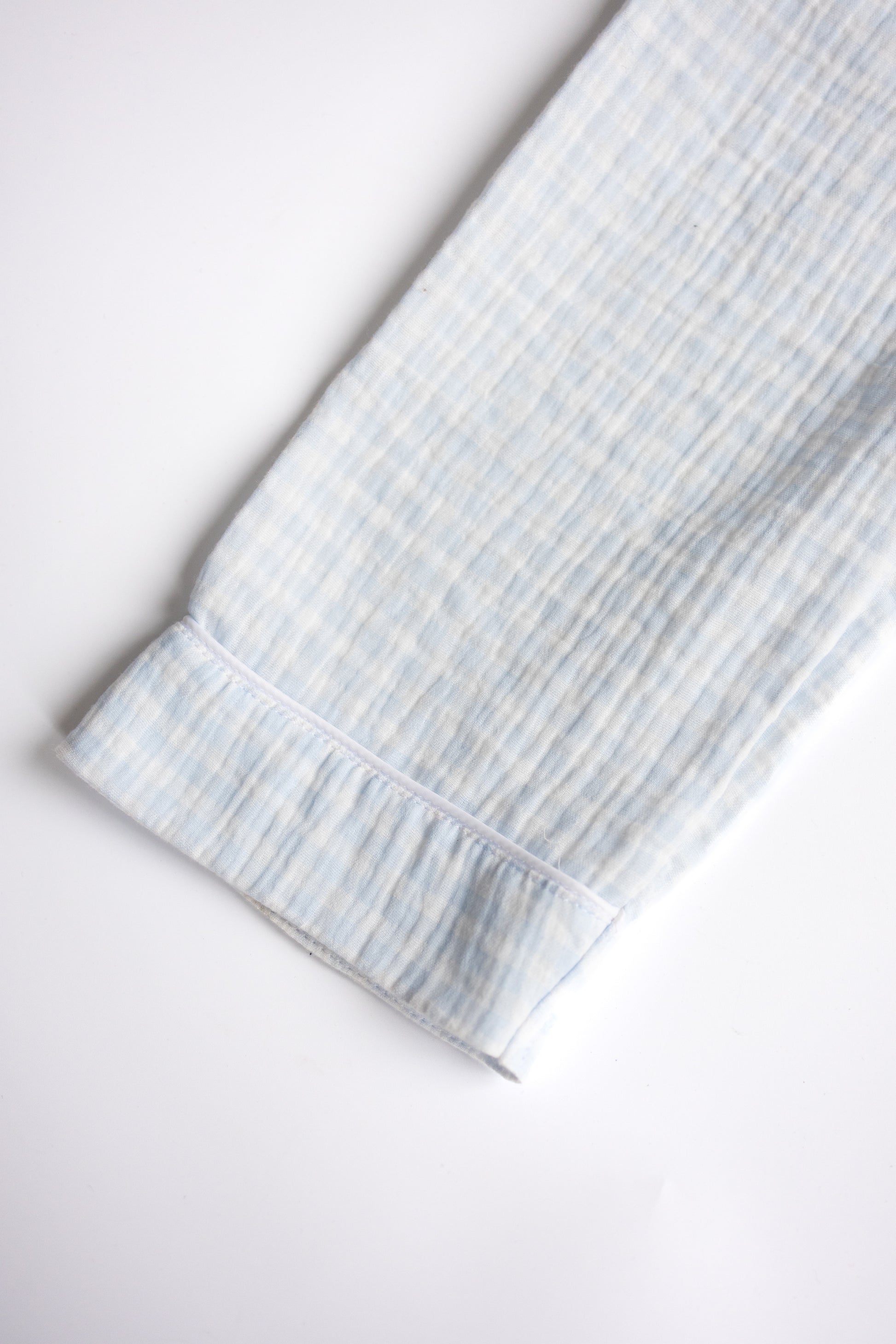 Blue pajama pants – full length view of lightweight cotton fabric for girls
