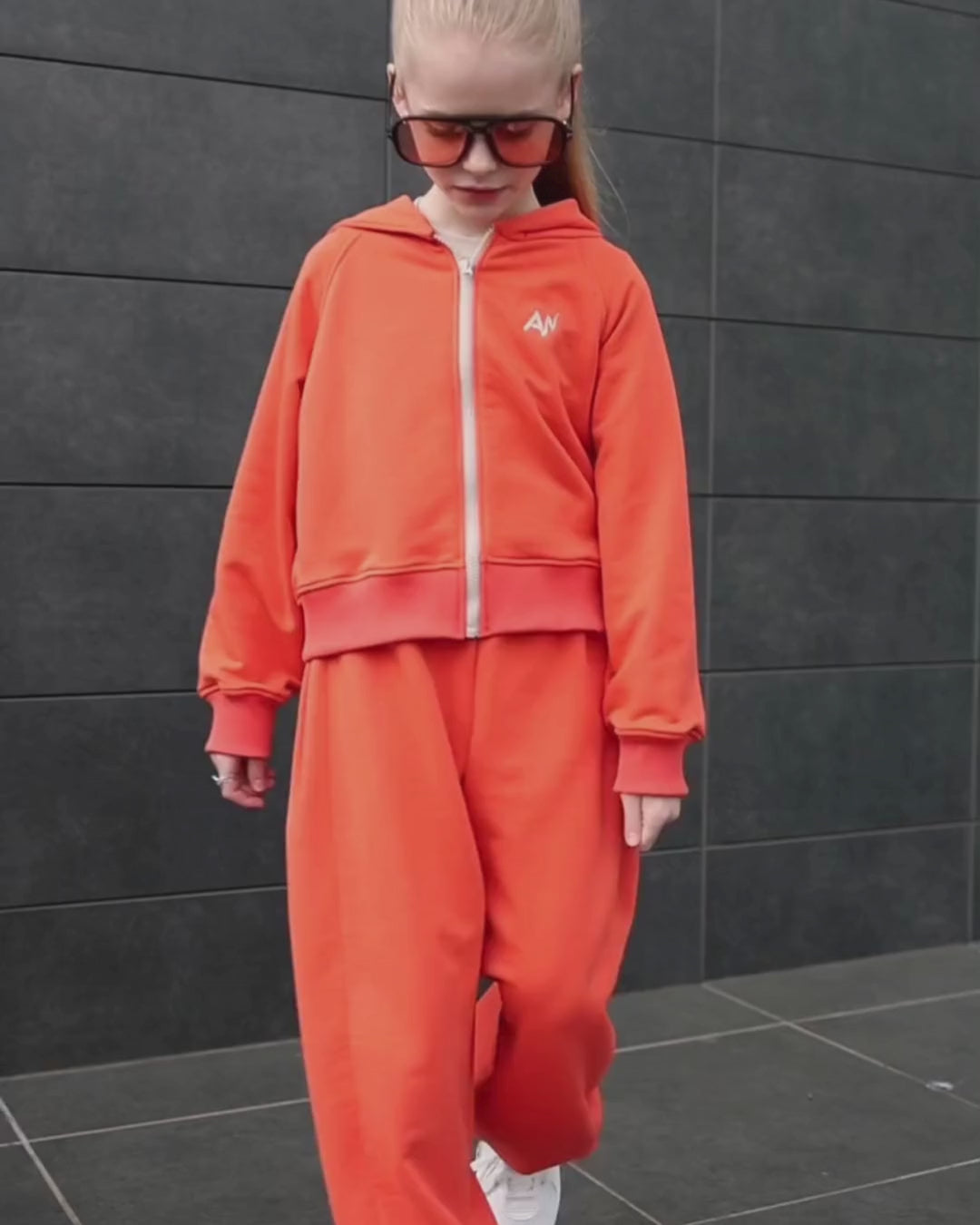 Alwair Kids girls hoodie in action on model