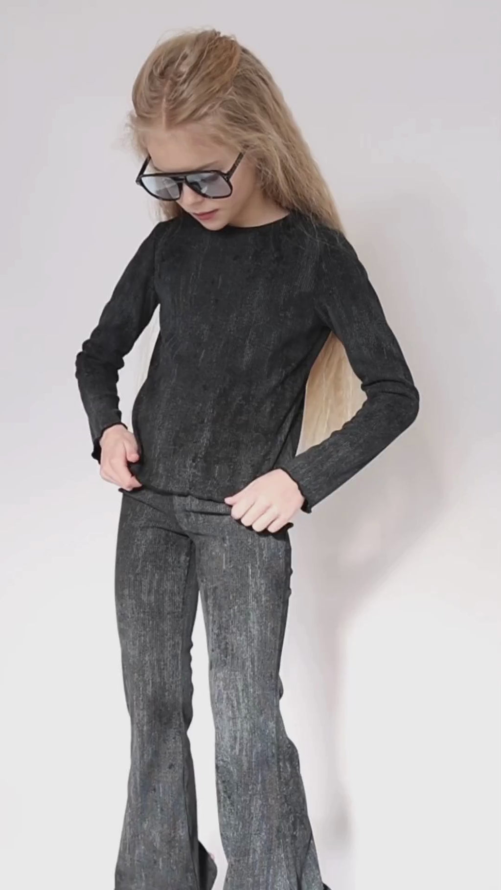 Long Sleeve Sunny Ember Ribbed Cotton Top for Girls Alwair Kids